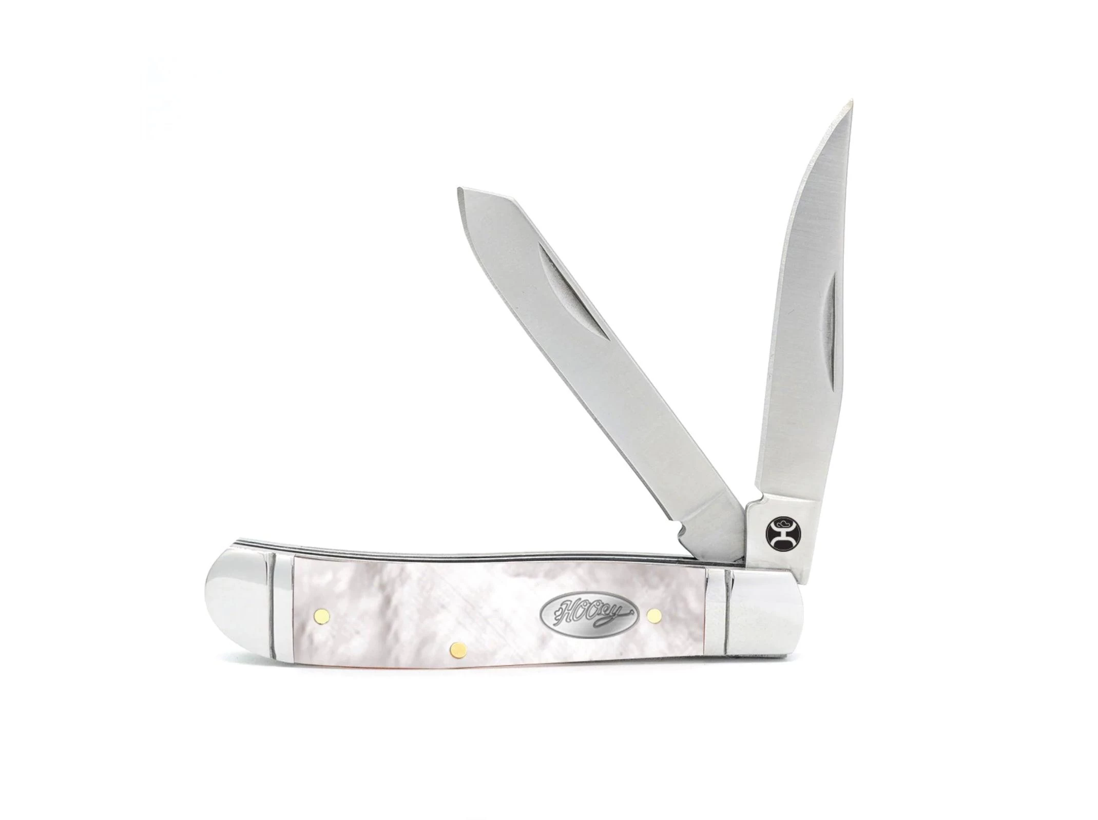Hooey Full Large 4 1/4" Mother Of Pearl Trapper Knife HK125 - Image 2