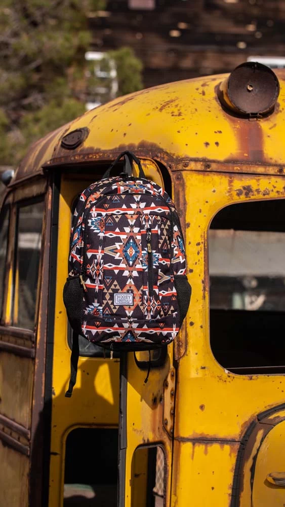 "Rockstar" Hooey Backpack Black/Orange Aztec W/Black - Image 6