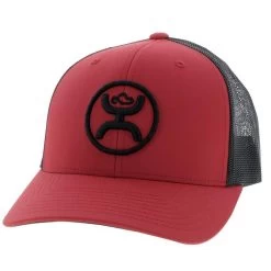 Hooey Men's "O Classic" Red/Black With Black Logo Ball Cap 2009T-RDBK