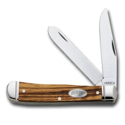 Hooey Zebra Wood 4 1/4” Large Trapper Knife HK128-02