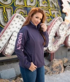 Hooey Women’s Purple Softshell Jacket With Multi Color Aztec Lining HJ105PL