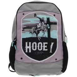 "Rockstar" Hooey Backpack Grey/Turquoise Cheyenne Logo W/Grey/Black
