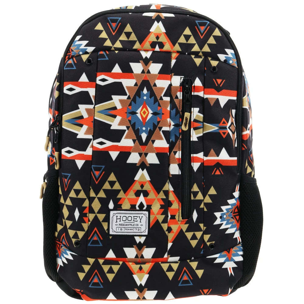 "Rockstar" Hooey Backpack Black/Orange Aztec W/Black