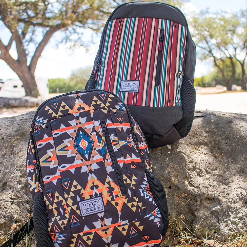 "Rockstar" Hooey Backpack Black/Orange Aztec W/Black - Image 3