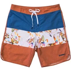 HOOey Youth "Shaka" Blue/Orange W/ Floral Pattern Board Shorts