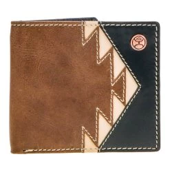 "Tonkawa" Bifold Hooey Wallet Brown/Black W/Ivory Aztec