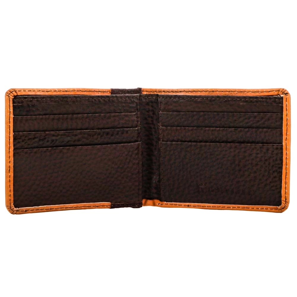 "Top Notch" Bifold Hooey Wallet Tan/ Brown W/Ivory Leather - Image 3