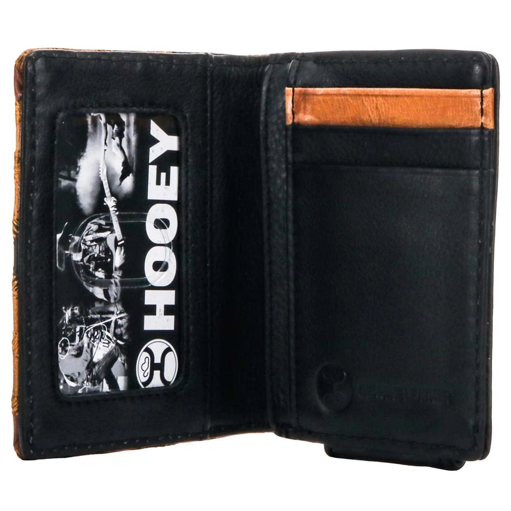 "Montezuma" Hooey Bifold Money Clip Brown/Black W/ Patchwork - Image 3