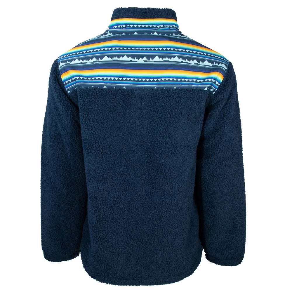 "Hooey Sherpa Pullover" Blue W/Stripe Pattern - Image 2