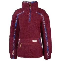 HOOey "Ladies Sherpa Pullover" Pink W/ Purple Aztec Accents