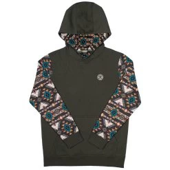 HOOey Youth "Summit" Brown W/Aztec Hoody