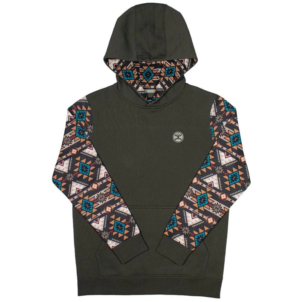 HOOey Youth "Summit" Brown W/Aztec Hoody