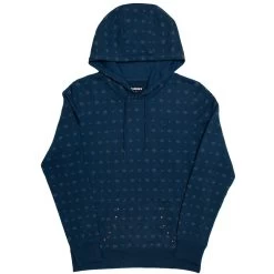 HOOey "Mesa" Navy W/White Aztec Pattern & Silver Studs Hoody
