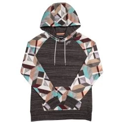 HOOey "Summit" Brown Space Dye W/Multi Color Pattern Hoody