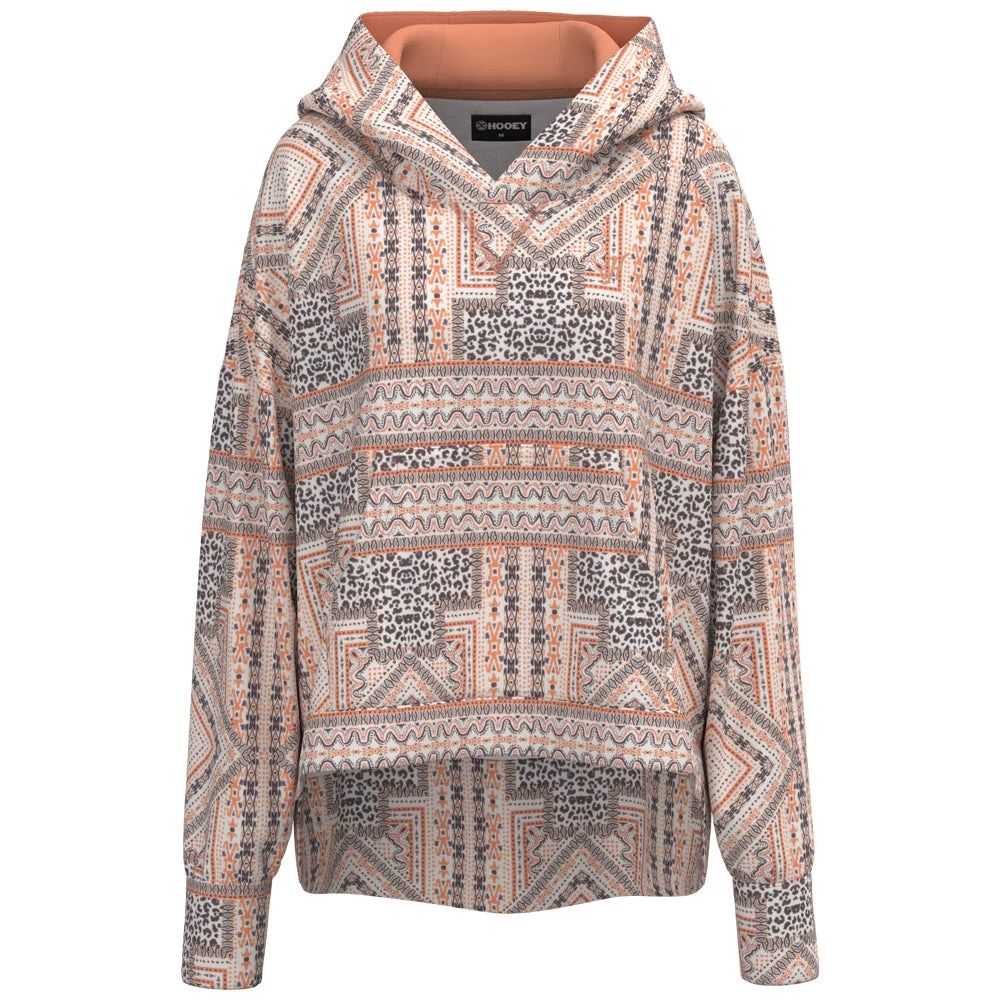 HOOey "Roomy" Pink /Black Multi Pattern Hoody