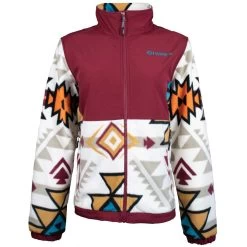 HOOey Youth "Girls Tech Jacket" Burgundy/Cream