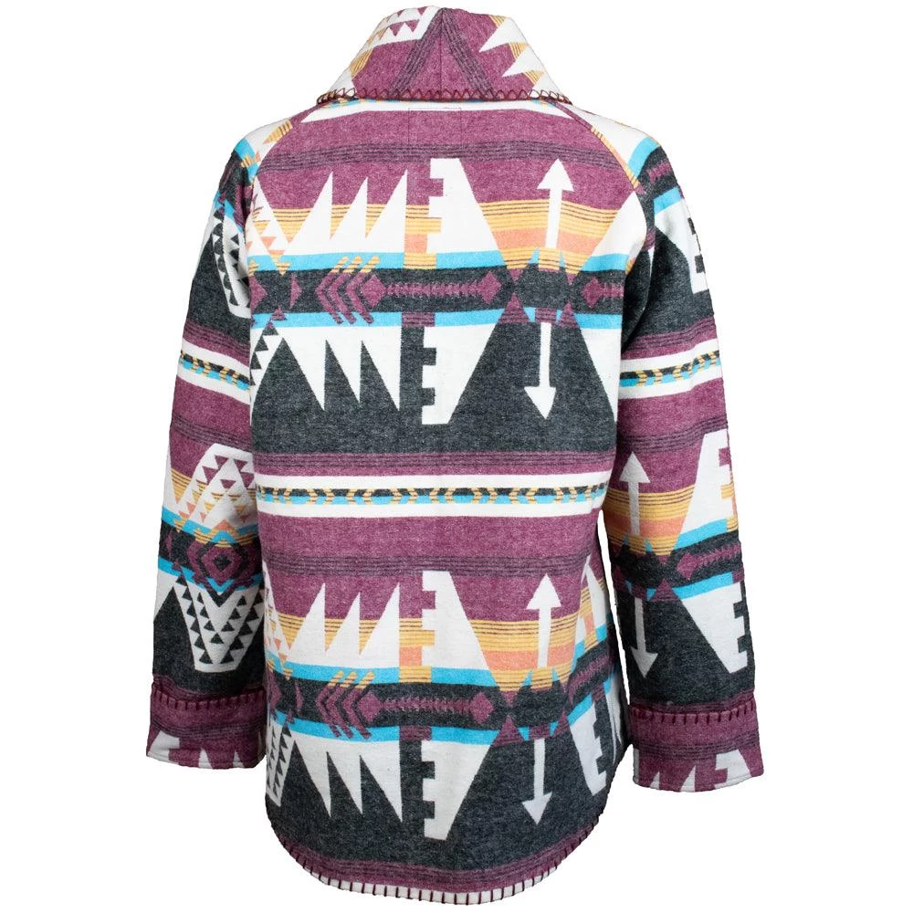 HOOey "Ladies Cardigan Jacket" Burgundy/Black - Image 2