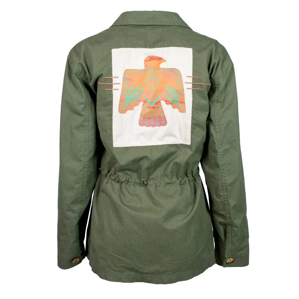 HOOey "Ladies Military Jacket" Green With Logo - Image 2