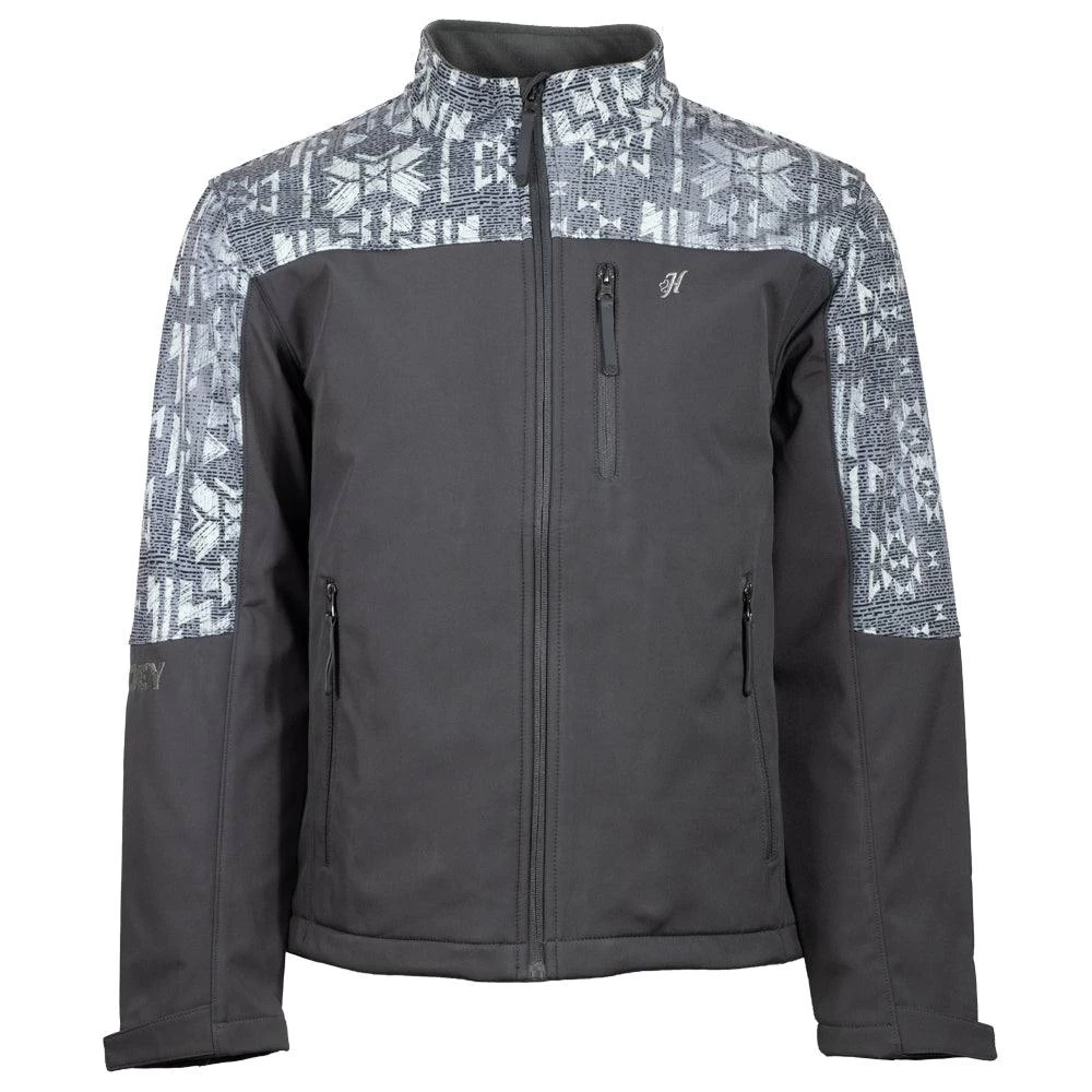 "Hooey Softshell Jacket" Charcoal W/Aztec Detailing
