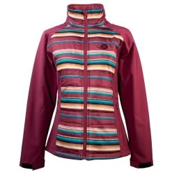 HOOey Youth "Girls Soft Shell Jacket" Pink W/Pink/Turquoise Stripes