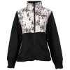 HOOey "Ladies Tech Fleece Jacket" Black W/Aztec Pattern