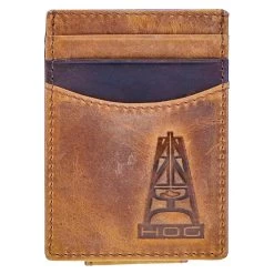 HOOey "HOG " Money Clip Tan & Brown Leather