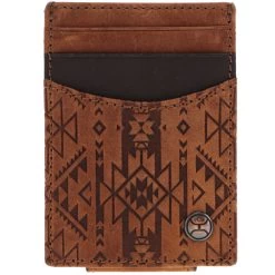 HOOey "Monterey" Money Clip Brown W/ Aztec Embossed Print