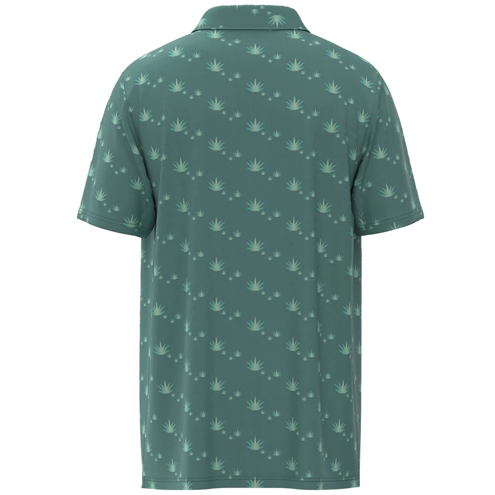 HOOey "The Weekender" Teal W/Agave Leaf Pattern Polo - Image 2