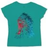 HOOey "Quanah" Turquoise T-shirt W/Multi Color