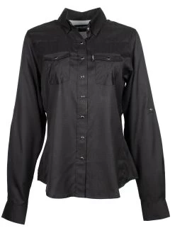 HOOey "Sol" Ladies Black Long Sleeve Pearl Snap Shirt