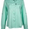 HOOey "Sol" Ladies Sea Foam Long Sleeve Pearl Snap Shirt