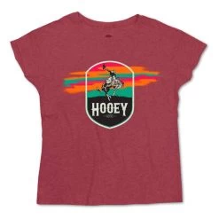 HOOey "Cheyenne" Red T-Shirt W/Multi Color Logo