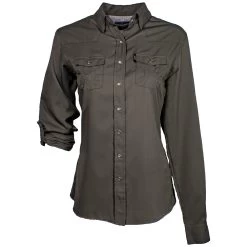 HOOey "Sol" Ladies Dark Grey Long Sleeve Pearl Snap Shirt
