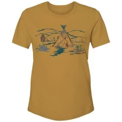 HOOey "Comanche" Mustard W/Cranberry/Blue Logo T-shirt