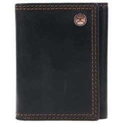 "Hooey Classic" Smooth Black Trifold Wallet