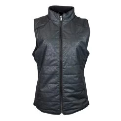 "Hooey Ladies Quilted Vest" Black W/Snake Pattern
