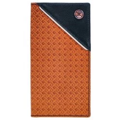 "Hands Up Basket Weave" Rodeo Hooey Wallet Brown W/Black Leather