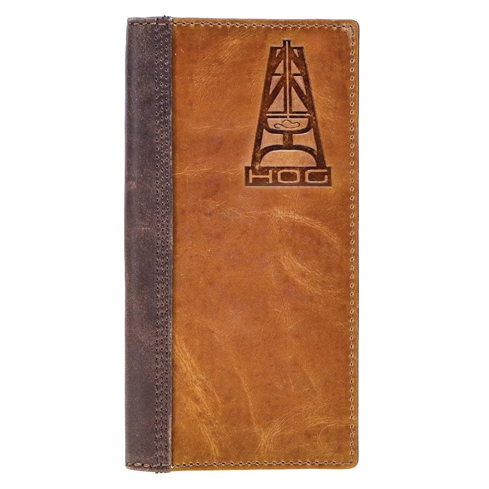 HOOey "HOG " Tan & Brown Leather Rodeo Wallet