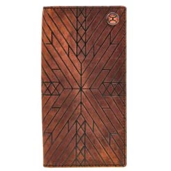 "Austin" Rodeo Hooey Wallet Brown W/Aztec