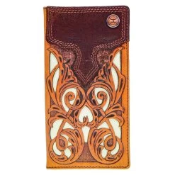 "Top Notch" Rodeo Hooey Wallet Tan/Brown W/ Ivory Leather