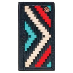 "Black Hawk" Rodeo Hooey Wallet Black/Red Aztec Print