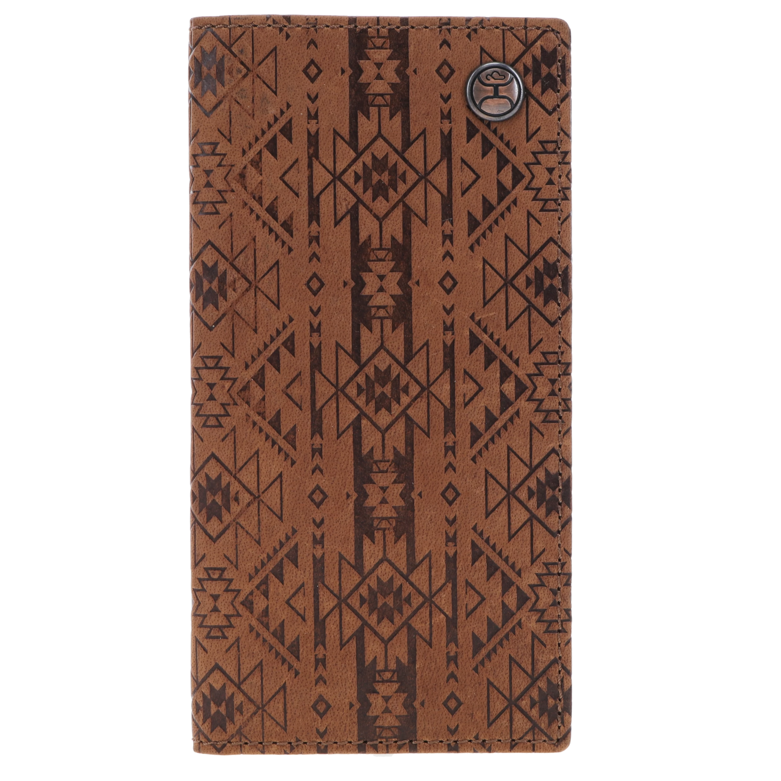 HOOey "Monterey" Rodeo Wallet Brown W/ Aztec Embossed Print