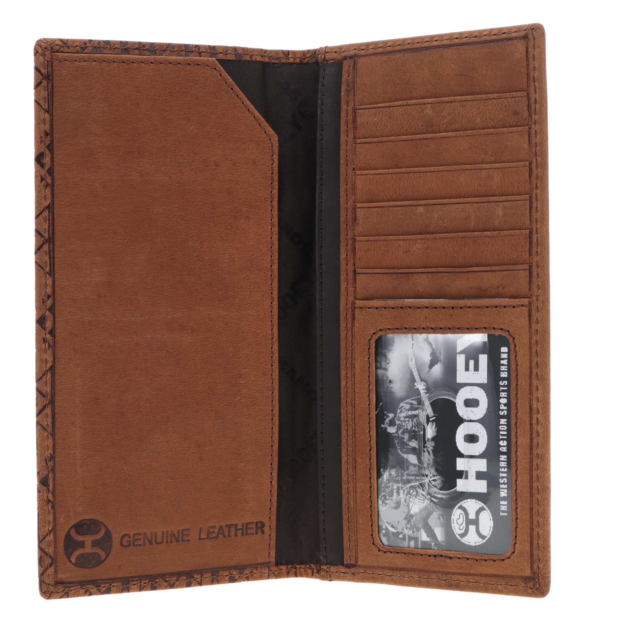 HOOey "Monterey" Rodeo Wallet Brown W/ Aztec Embossed Print - Image 3