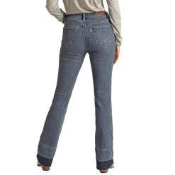 HOOey Medium Wash High Rise Stretch Baby Flare Jeans