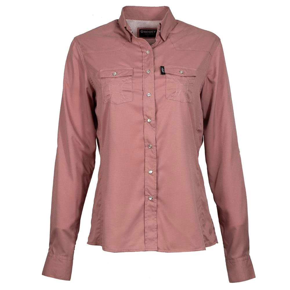 HOOey "Sol" Ladies Clay Long Sleeve Pearl Snap Shirt