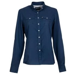 HOOey "Sol" Ladies Navy Long Sleeve Pearl Snap Shirt