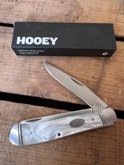 Hooey Full Large 4 1/4" Mother Of Pearl Trapper Knife HK125