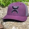 Hooey "Cayman" Purple & Grey 6-Panel Flexfit With Black & Grey Hooey Logo Ball Cap 2211PLGY