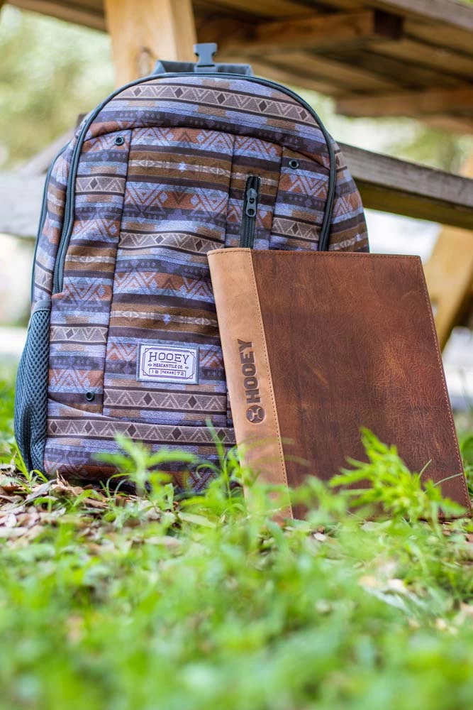 "Rockstar" Hooey Backpack Grey/Tan Stripe W/Charcoal - Image 4