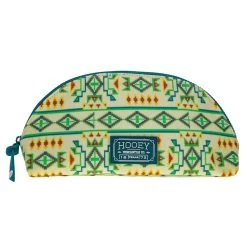 "Hooey Small Accessory Bag" Cream W/Teal Print